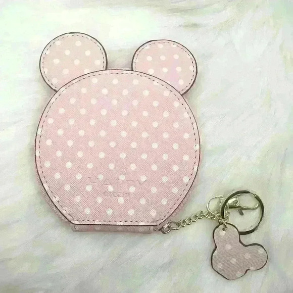 Pink Polka Dot Coin/Card Purse, Mini Mouse Inspired - Picture 3 of 6